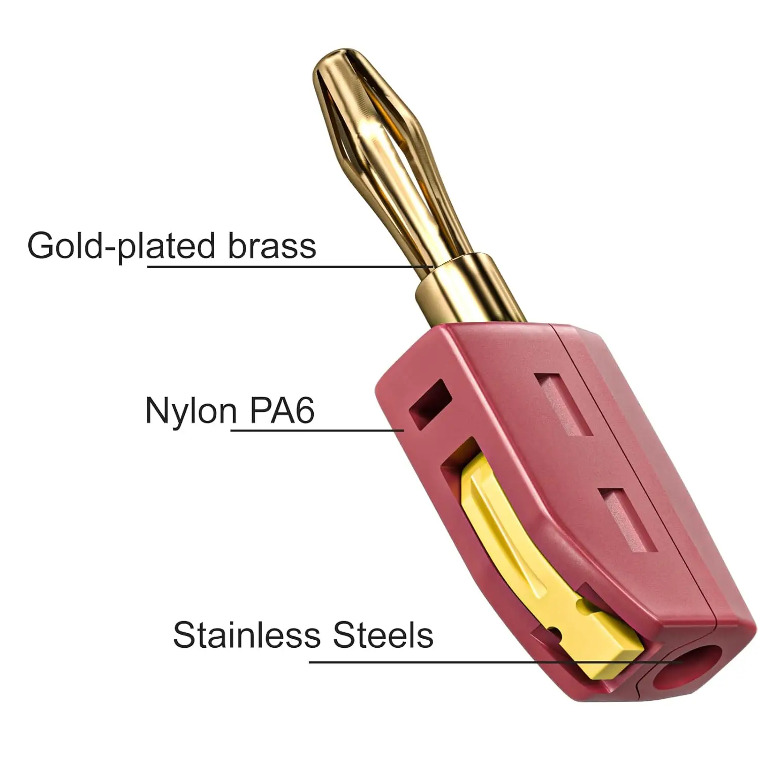 Conector Banana de 4mm, conexión rápida de alta corriente, latón chapado en oro, carcasa ignífuga, conector Banana 32A, prueba eléctrica sin soldadura - imagen 3