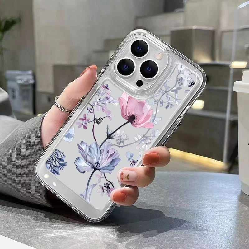 Funda de teléfono transparente con hojas de palmera y flores a prueba de golpes para Xiaomi Redmi Note 14 13 12 Pro Plus 12S 11S 11 10S Redmi 13C - imagen 3