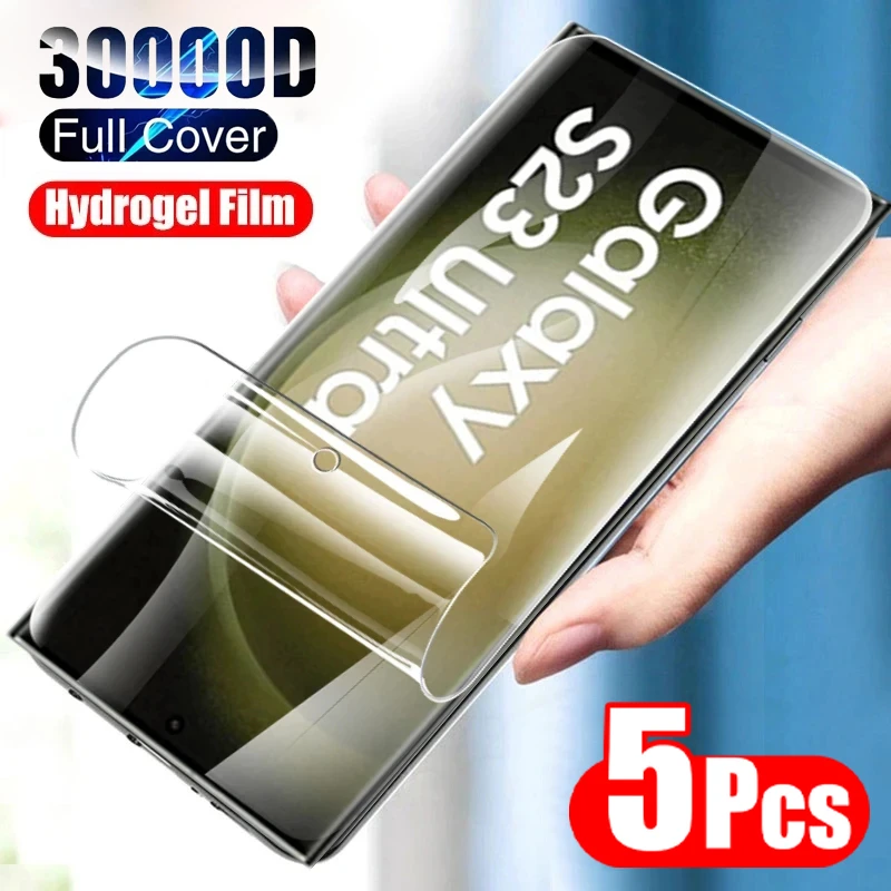 Película de hidrogel para móvil, Protector de pantalla para Samsung Galaxy S23 Ultra S22 S21 Plus S20 FE S21 FE S10, Galaxy Note 20 Ultra 10Plus, 5 unidades - imagen 2