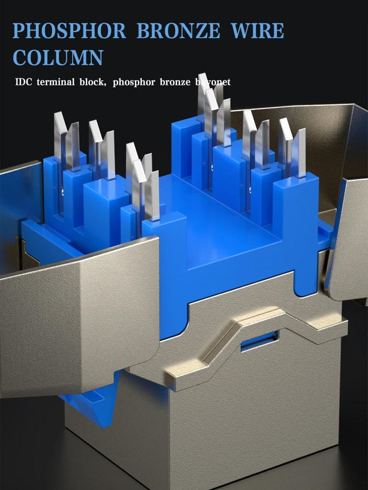 ZoeRax 2 uds RJ45 Cat8 Cat7 Cat6A Keystone Jack RJ45 STP tipo sin herramientas módulo de aleación de Zinc adaptador Keystone blindado 40Gbps - imagen 5