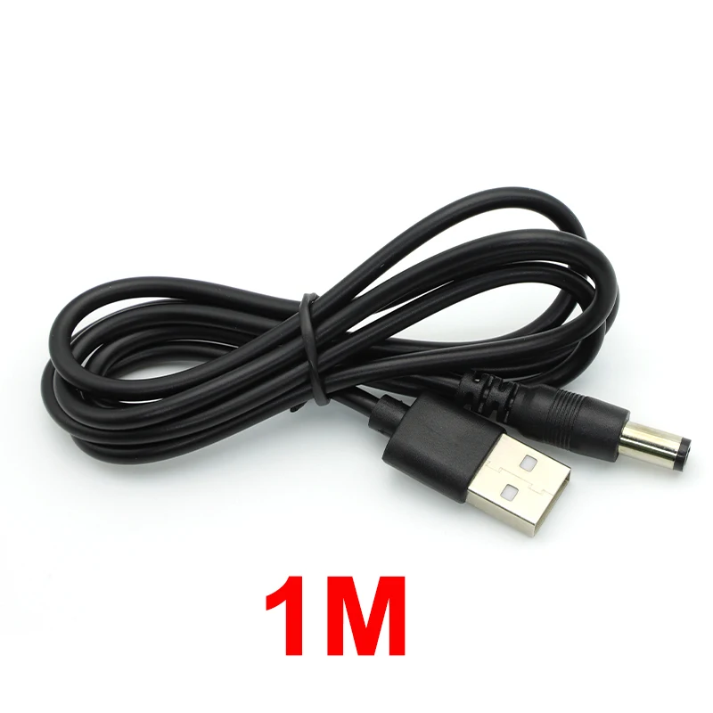 1M USB 2,0 tipo A macho a CC 5,5mm x 2,1mm enchufe Jack Cable de alimentación CC conector 5V Cable línea de carga 5,5*2,1mm Jack - imagen 3