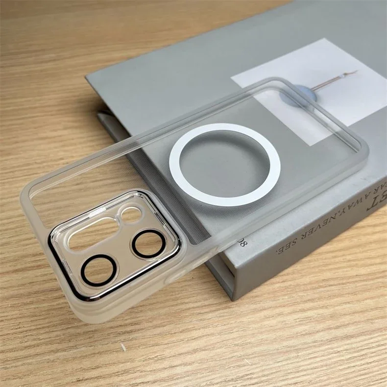 Película protectora de cámara MagSafe, cubierta para Oppo Reno 14 Pro 14, parachoques transparente de TPU suave a prueba de golpes para Oppo Reno 13 F 5G Reno13