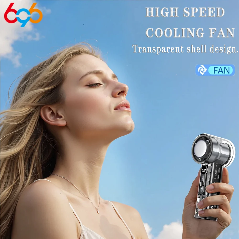 Ventilador Turbo portátil de refrigeración, recargable por USB, 100 velocidades de viento, Mini ventilador Personal para viajes, Camping, exteriores e interiores - imagen 3