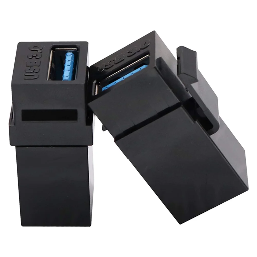 Adaptador acoplador de extensión Keystone Jack, convertidor USB 3,0, insertos Keystone, equipo de conexión, 2 piezas, A, hembra A hembra