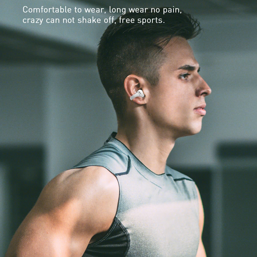 Auriculares inalámbricos con Clip para la oreja, audífonos deportivos sin entrada, sonido estéreo de 360 °, a prueba de sudor, con cancelación de ruido ENC - imagen 3