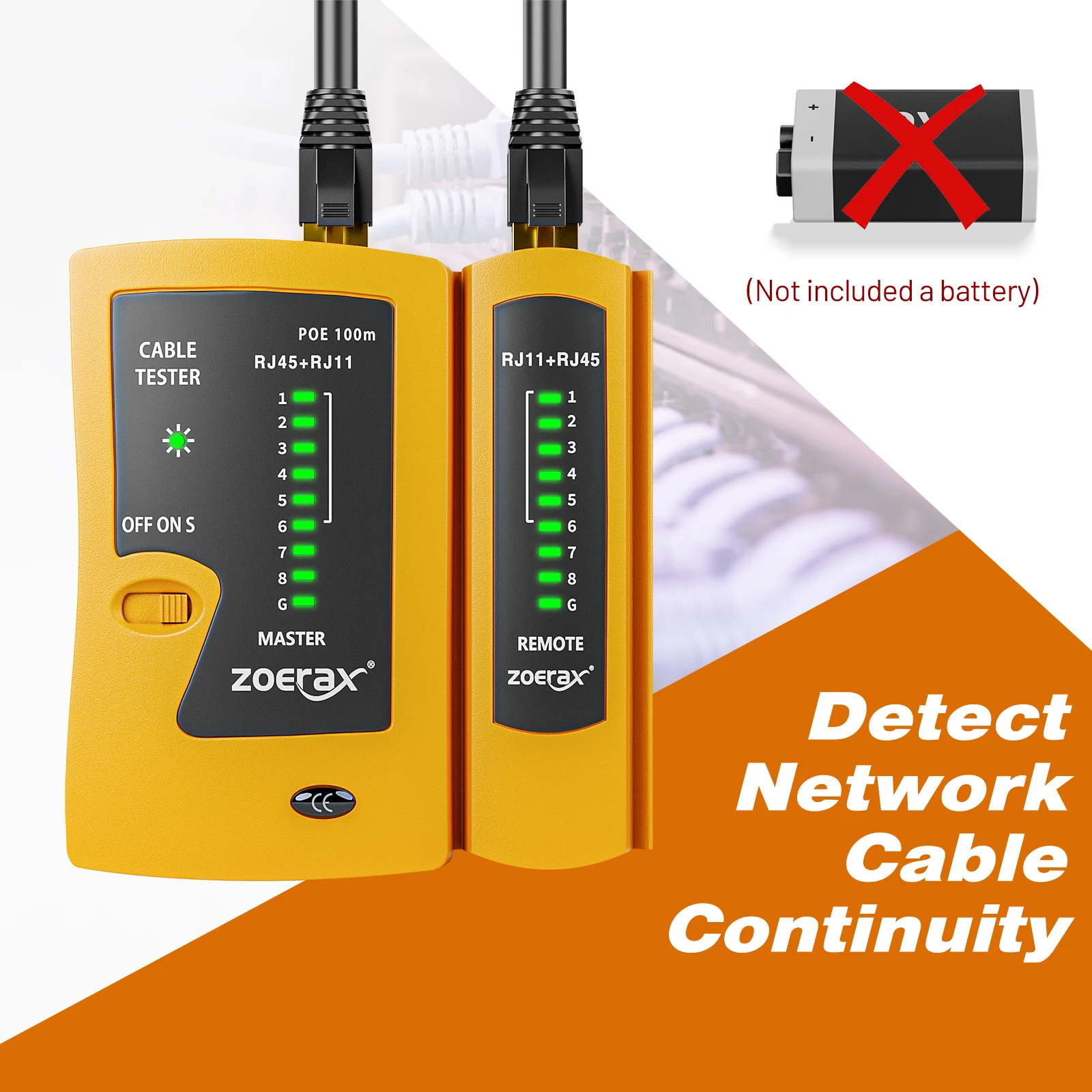 Probador de Cable Ethernet de red ZOERAX para LAN RJ45 Cat5 Cat5e Cat6 Cat6a Cat7 UTP/Cable blindado y RJ11 RJ12 - imagen 4