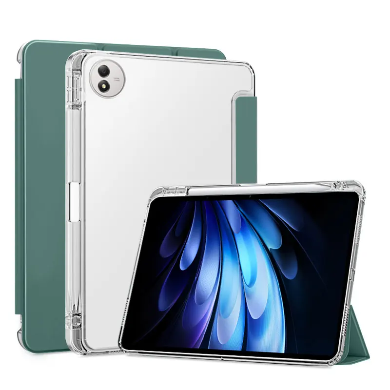 Funda para tableta Vivo Pad5 Pad 5 Pro con portalápices, funda trasera de silicona suave plegable triple para Vivo Pad 5 Pro 2025, funda de 13 pulgadas