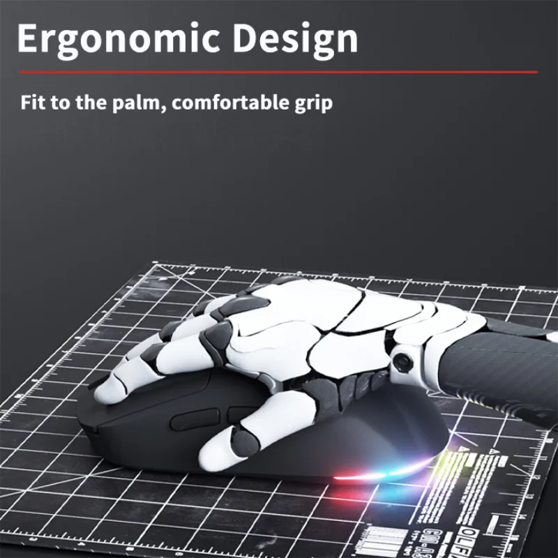 Ratón multimodo Diseño ergonómico Con cable Conexión Bluetooth 2,4G Efecto de luz RGB Programación macro Uso de oficina o reproducción de ratones de juego - imagen 4