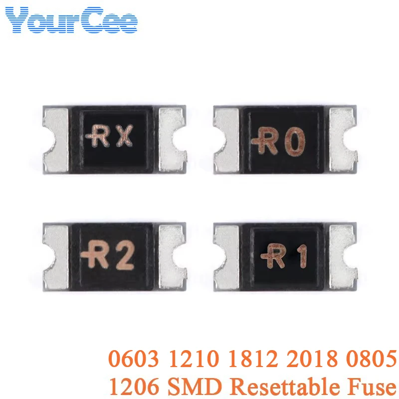 10 Uds 1206 PTC SMD fusible reiniciable 1500ma 1.5A 1000ma 1A 200ma 0.2A 160ma 0.16A 100ma 0.1A fusible de recuperación 0603 1210 1812 20180805