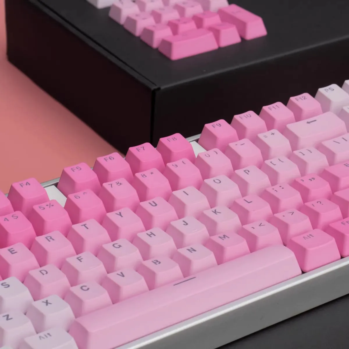 Teclas rosa sakura de 104 teclas, teclas PBT de doble disparo, impresión lateral, teclas retroiluminadas RGB, perfil OEM para teclados de interruptores MX - imagen 5