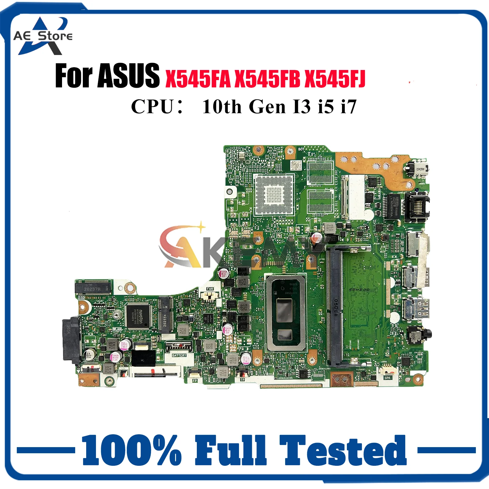 Placa base para ordenador portátil X545FA para ASUS VivoBook X545FA X545FJ X545F X545FB placa base para portátil con 10. a generación I3 i5 i7 101% pruebas OK