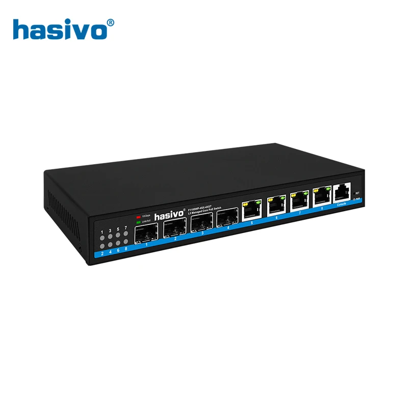 Hasivo Conmutador PoE 10G 4 Puertos RJ45 y SFP Plug and Play - imagen 5
