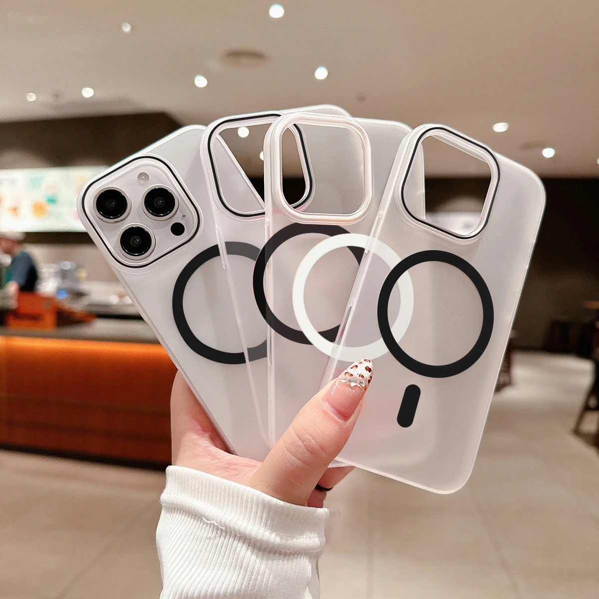 Funda de carga inalámbrica magnética ultrafina para iPhone 16 Pro Max 11 15 13 14 12 Funda dura transparente mate a prueba de golpes