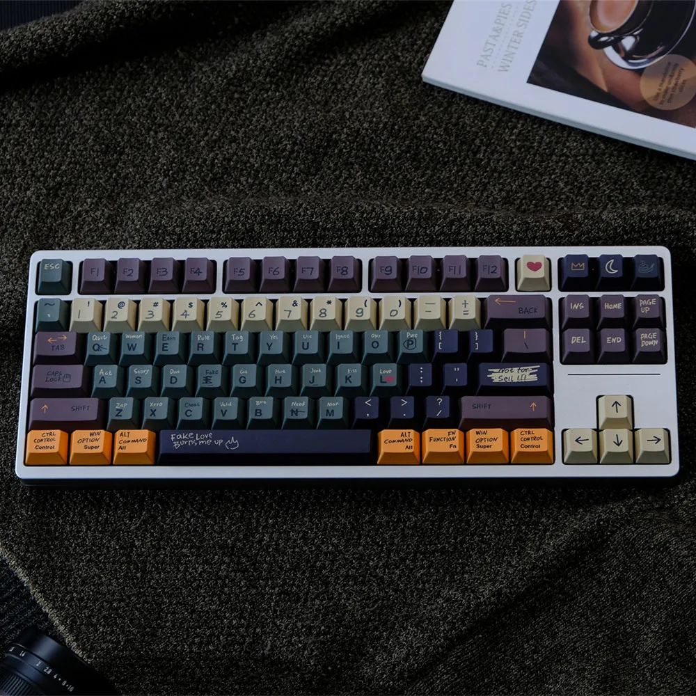 Love Story-teclas PBT de 151 teclas, perfil de cereza, sublimación de tinte, juegos completos de teclas para teclado mecánico Outemu Gateron Switch