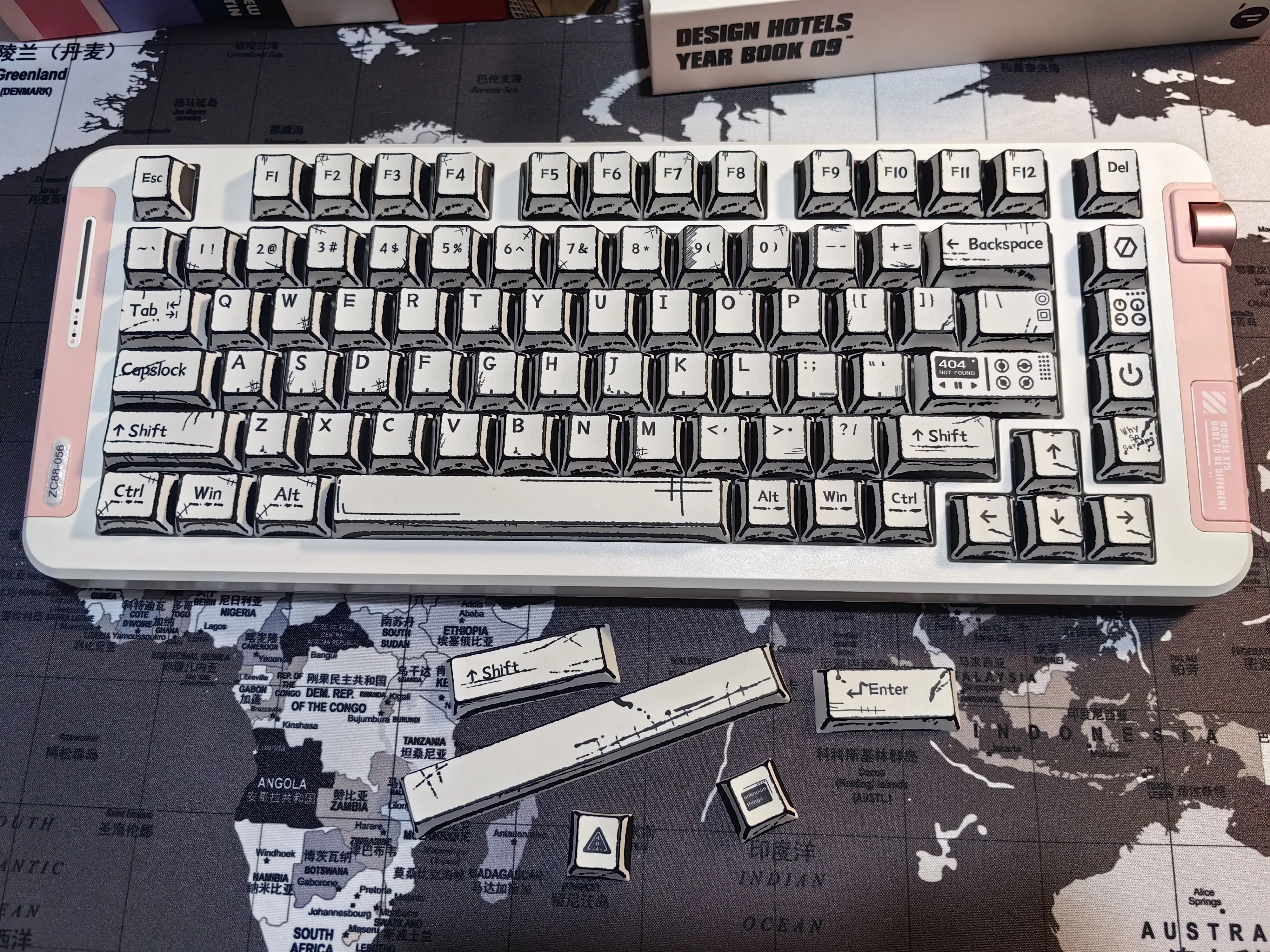 Juego de teclas con tema de Manga blanca diaria de tinta, tapas de teclado PBT, teclas de perfil de cereza personalizadas para accesorios de teclado mecánico - imagen 5