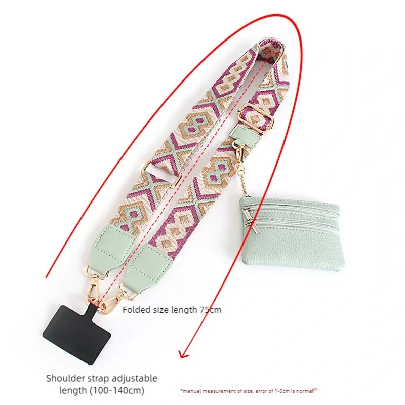 Cordón horizontal ajustable largo para teléfono móvil: colgante antipérdida para funda de teléfono con billetera con cremallera, adecuado para bolsos y H de mujer - imagen 3