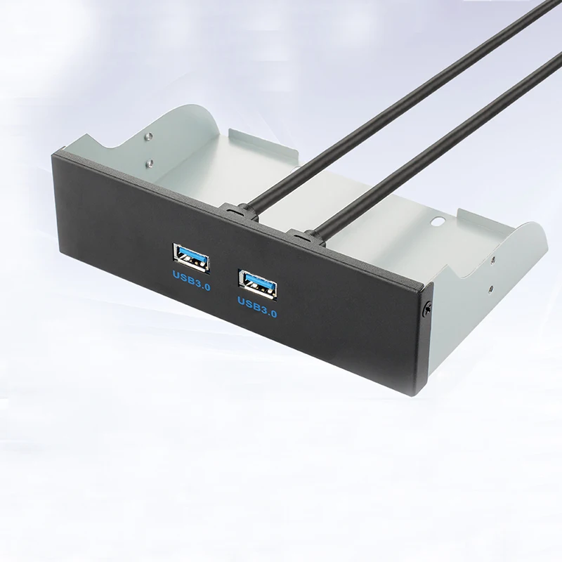 Soporte de unidad óptica de Panel frontal USB 3,0 2,0 de 2-4 puertos, carcasa de Metal para ordenador y PC de 5,25 pulgadas, adaptador de expansión HUB USB, divisor de Cable - imagen 4