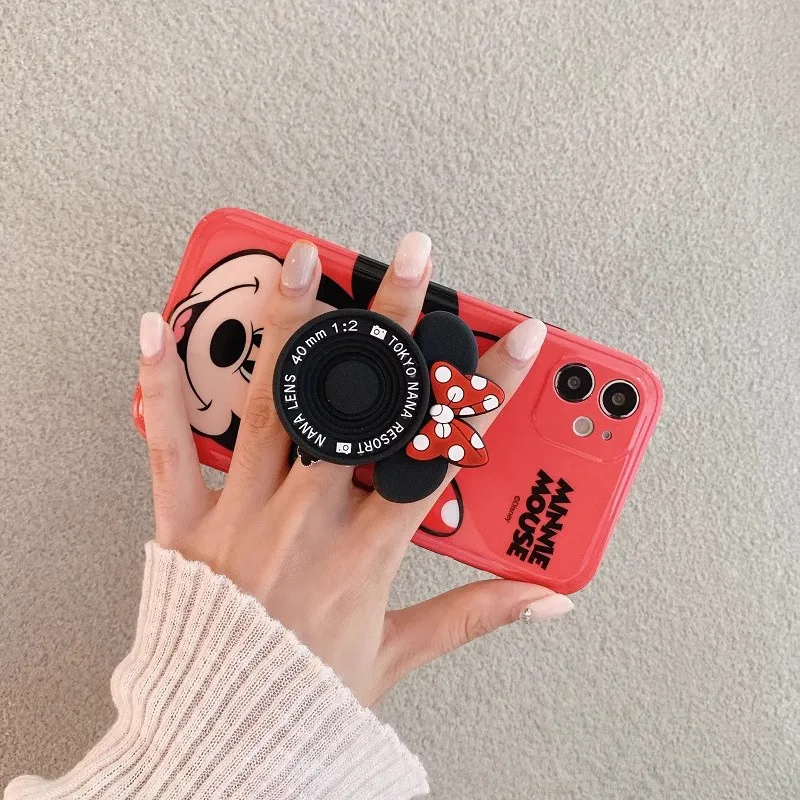Soporte para teléfono móvil de Minnie de Disney de dibujos animados, anillo de dedo plegable Universal, soporte para teléfono para iPhone, Samsung, Huawei, Xiaomi - imagen 5