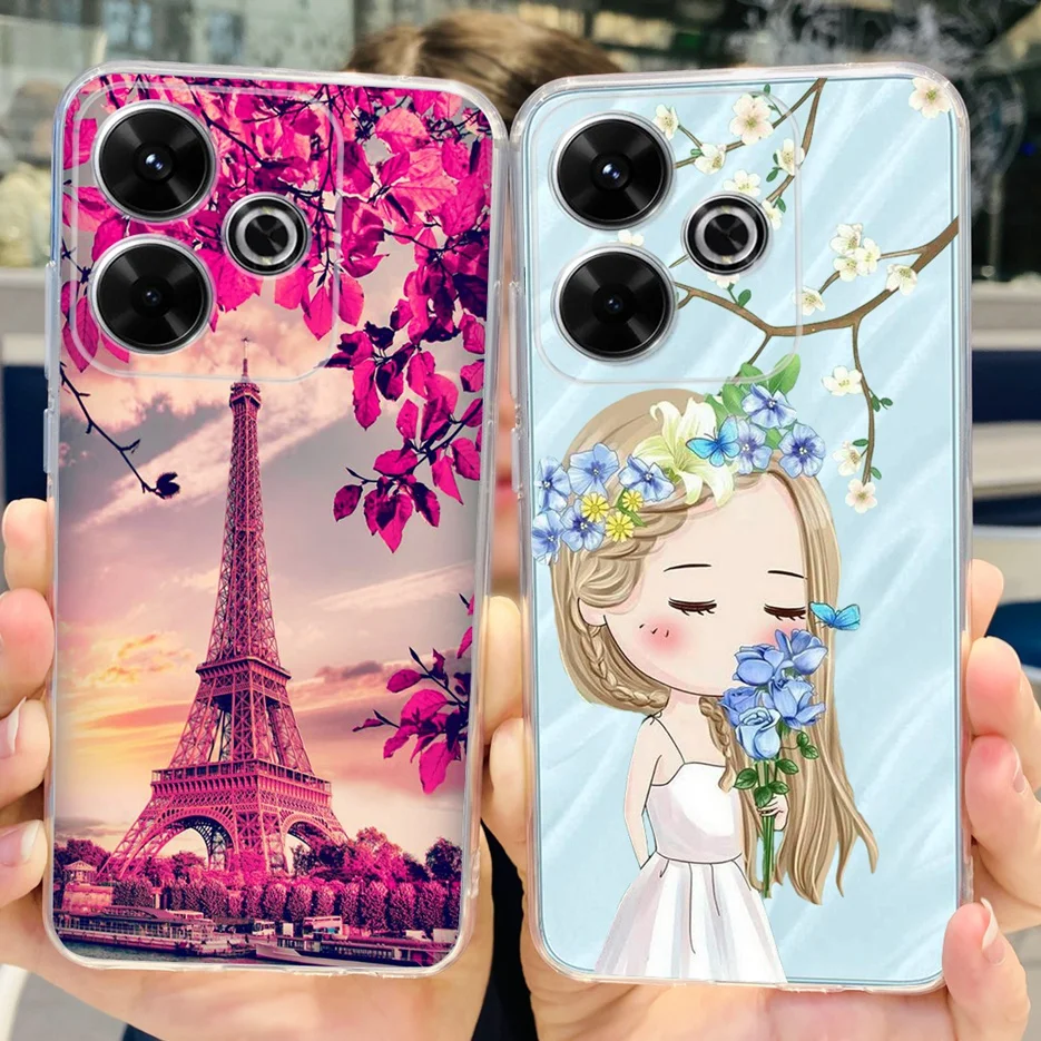 Para Xiaomi Poco M6 Pro 5G funda lindo gato mariposa cubierta pintada funda de teléfono de silicona suave para Xiaomi Poco M6 Pro PocoM6 4G parachoques - imagen 3