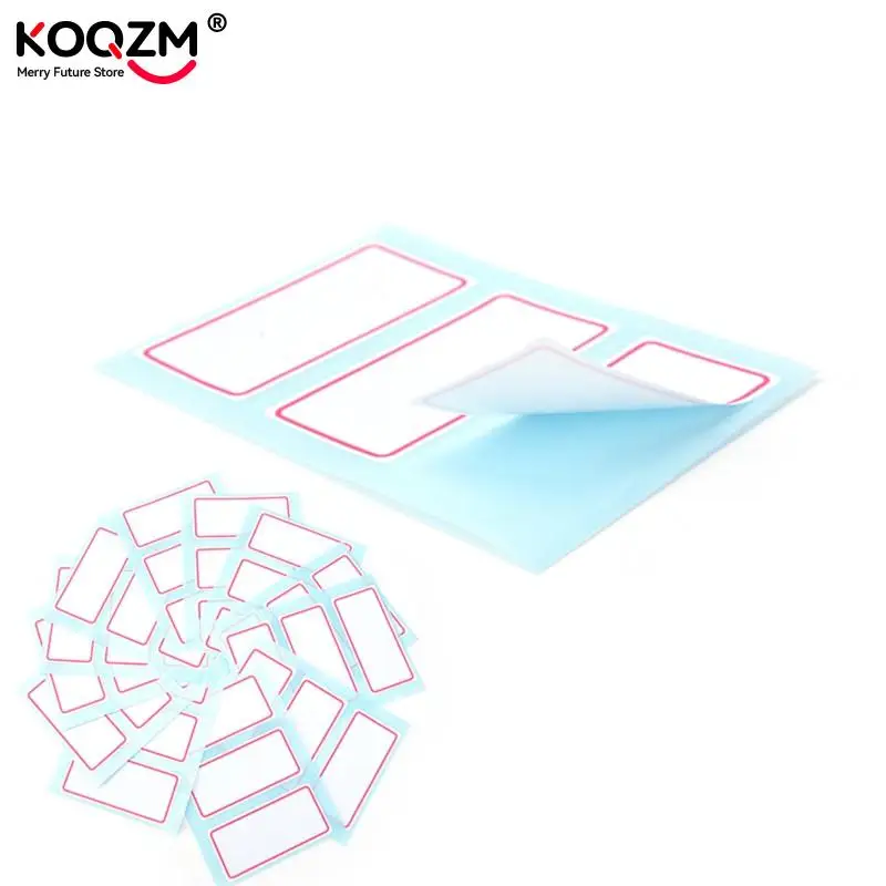 12 hojas de pegatinas en blanco, etiqueta autoadhesiva de 34x73mm, barra de etiquetas de notas en blanco, pegatinas de nombre grabables - imagen 5