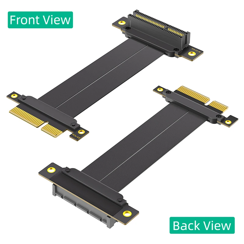 Cable elevador PCIe 4,0 X4, Cable de extensión PCI Express GEN4 4X a 4X Vertical de 90 grados para tarjeta gráfica, extensor de placa base SSD - imagen 2