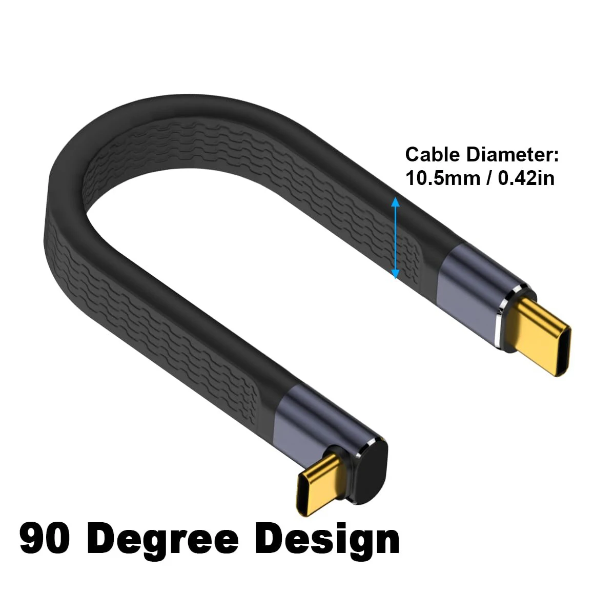 Cable de datos Thunderbolt3 USB4 C a C de 90 grados, 8K @ 60Hz, 40Gbps, PD 3,1, 240W, Cable de carga corto Flexible para disco duro móvil de teléfono - imagen 2
