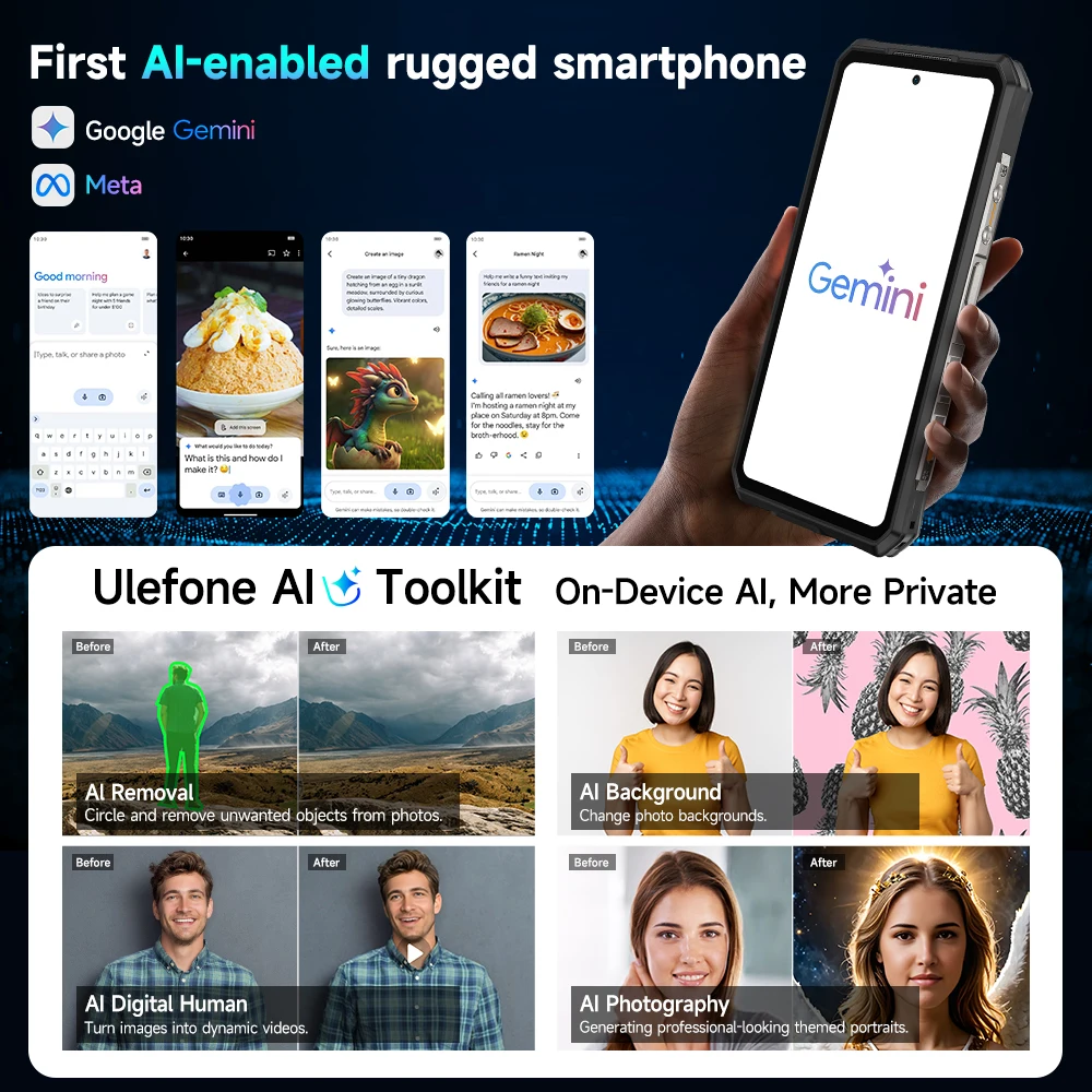 Teléfono robusto Ulefone Armor 28 Ultra 5G con imagen térmica e IA, Dimensity 9300+, 1 TB de ROM, 32 GB de RAM, Android, pantalla AMOLED de 6,67 pulgadas. - imagen 4