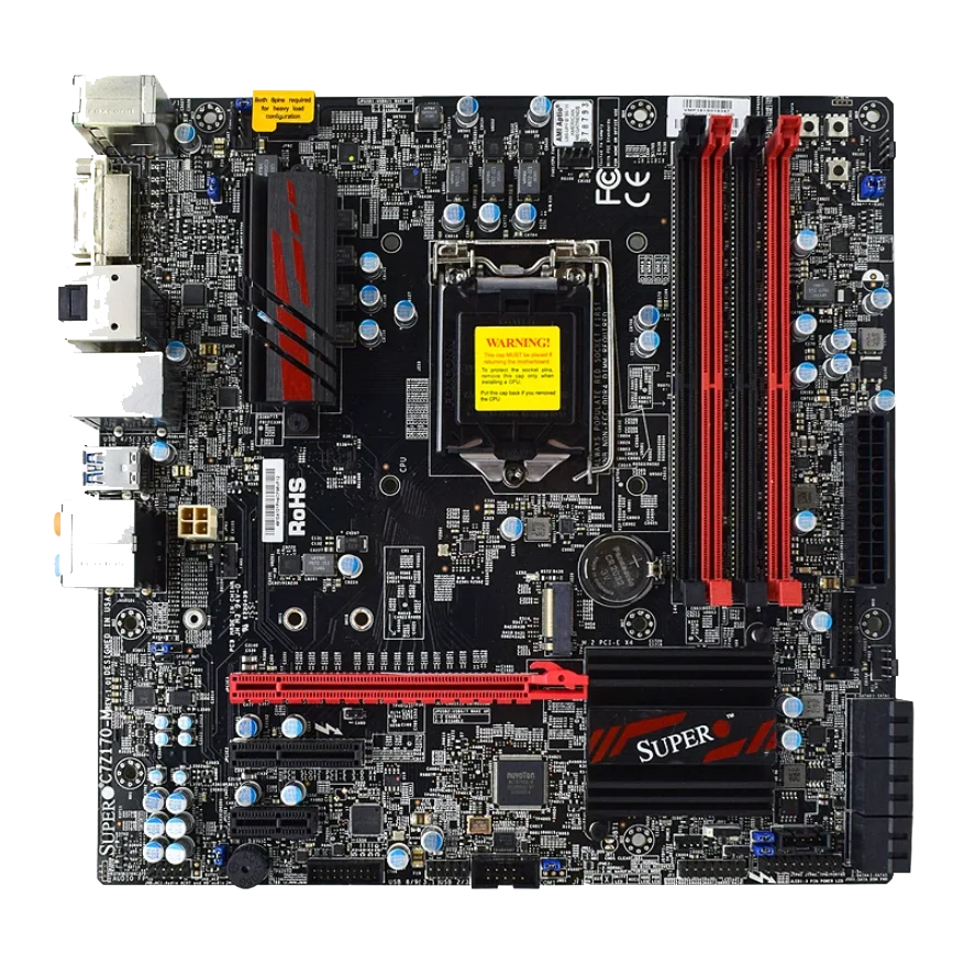 SUPERMICRO C7Z170-M placa base LGA 1151 compatible con i7 7700K 6700K i5-7600K 6500 i3-7350K 6300 CPU 4xDDR4 64GB HDMI mATX Intel Z170 - imagen 2