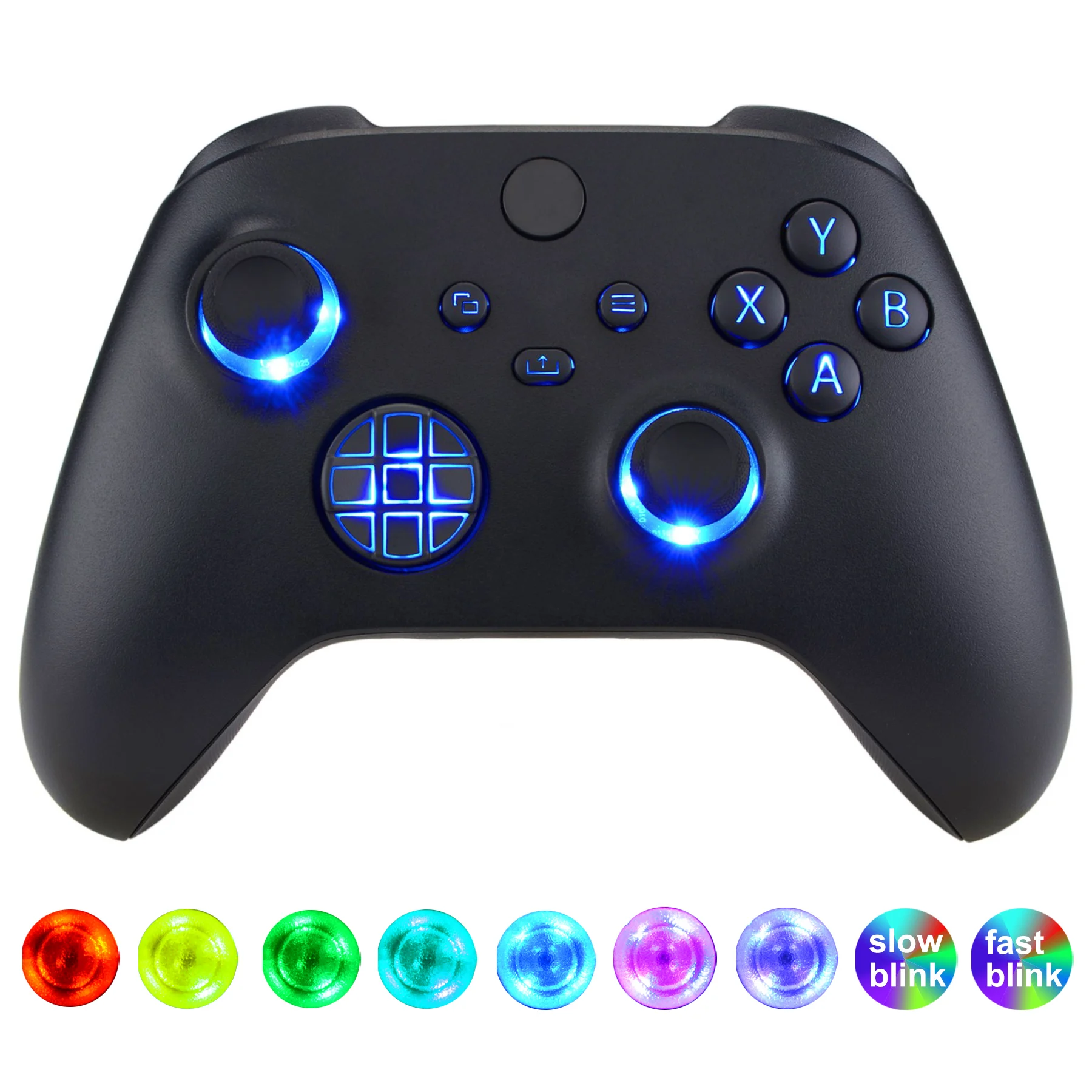 eXtremeRate Kit LED DTF V2 luminoso multicolor para controlador Xbox Series X/S modelo 1914, botones de palanca de mando D-pad - imagen 3