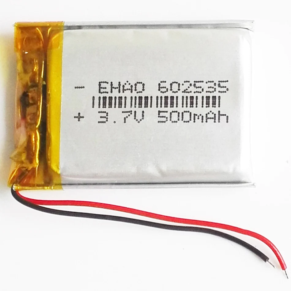 Batería recargable de polímero de litio LiPo para reloj inteligente, 5 piezas, 3,7 V, 500mAh, 602535, para Mp3, GPS, Bluetooth, Ebooks, cámara, DVD, 6x25x35mm - imagen 2