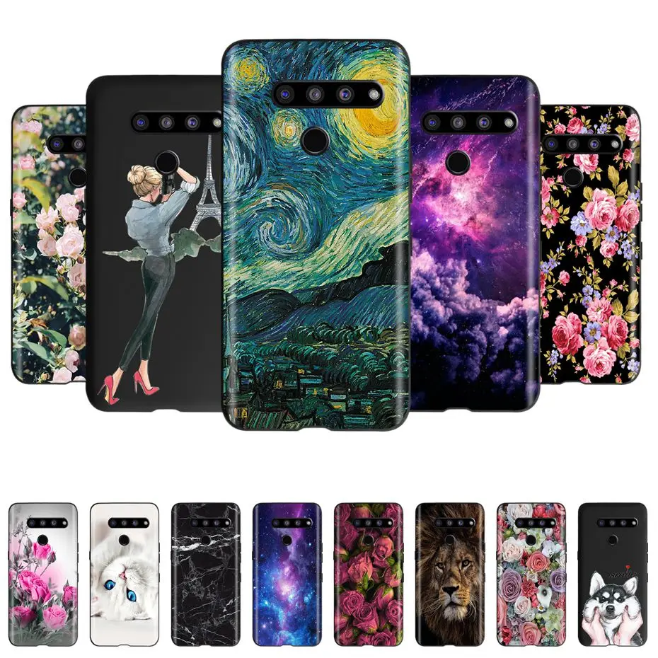 Funda de teléfono de TPU de silicona suave con patrón de moda para LG V50 ThinQ 5G, V50S ThinQ 5G V50 50S V500N V450 V510N