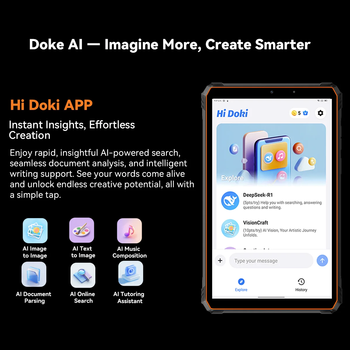 Blackview Active 5 tableta robusta, 8,68 "HD + 90Hz Android 15 Mini Pad, 8GB + 128GB, batería de 6600mAh, impermeable/Dual SIM/IP68/NFC/GPS - imagen 3