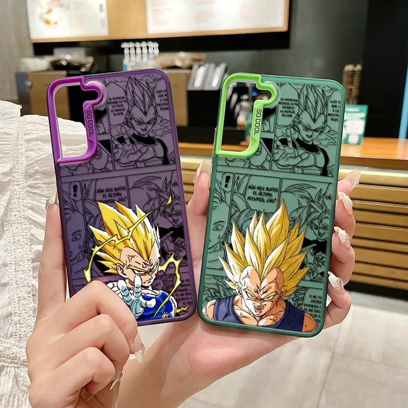 D-Dragon Ball Saiyan Vegeta para Samsung Galaxy A73 A71 A56 A54 A53 A52 A51 A35 funda de teléfono plateada colorida - imagen 2