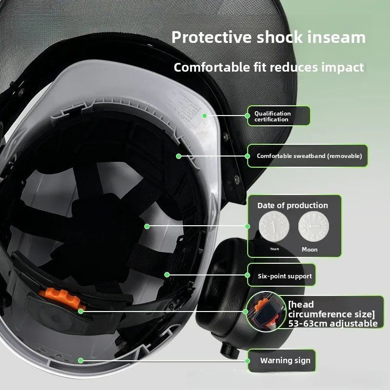 Casco protector Casco de seguridad multifuncional Malla de acero Protección facial Equipo de protección para cortacésped Casco forestal CE