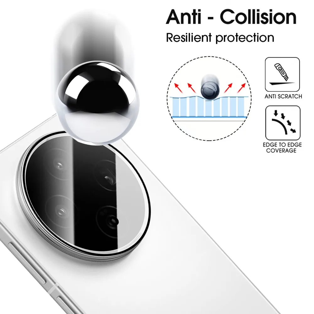 5-1 Uds. Vidrio templado fácil de instalar para Vivox300/Vivo X300 Pro protectores de lentes dureza 9H películas protectoras para cámara de teléfono - imagen 4