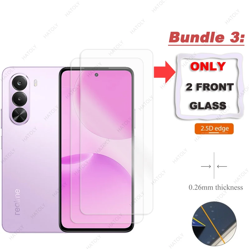 Para Realme P4x Protector de pantalla de vidrio para Realme P4x 5G HD película protectora transparente Protector de lente de cámara para película Realme P4x - imagen 3