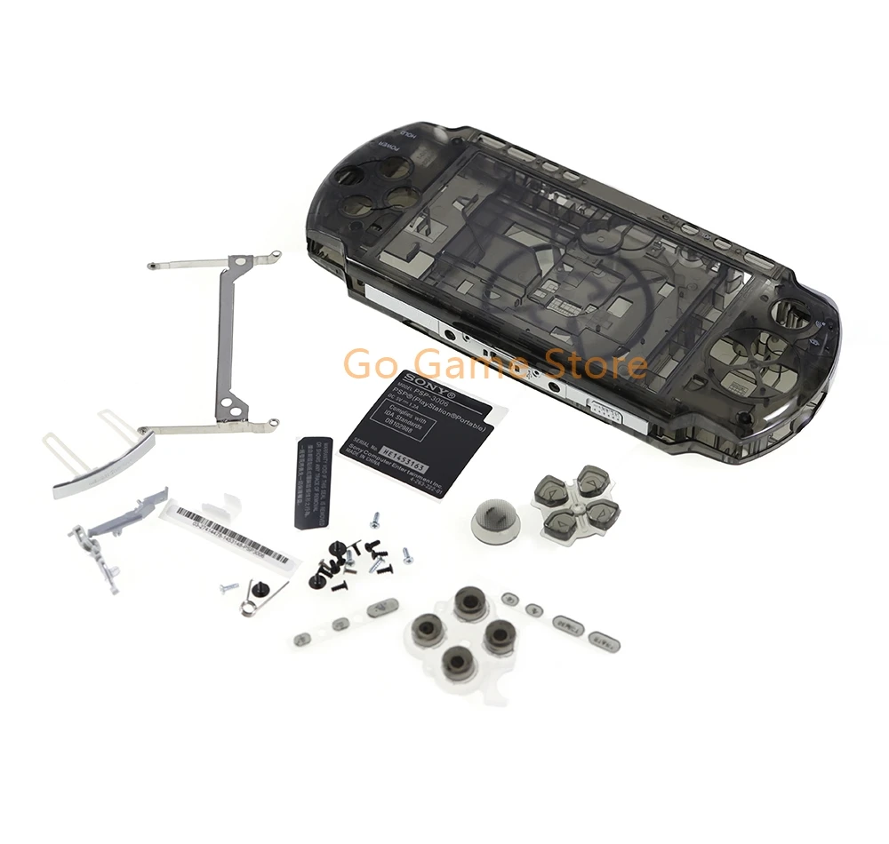 1 Juego para PSP3000 PSP 3000 carcasa transparente reemplazo de consola de juegos 6 colores funda completa con kit de botones - imagen 2