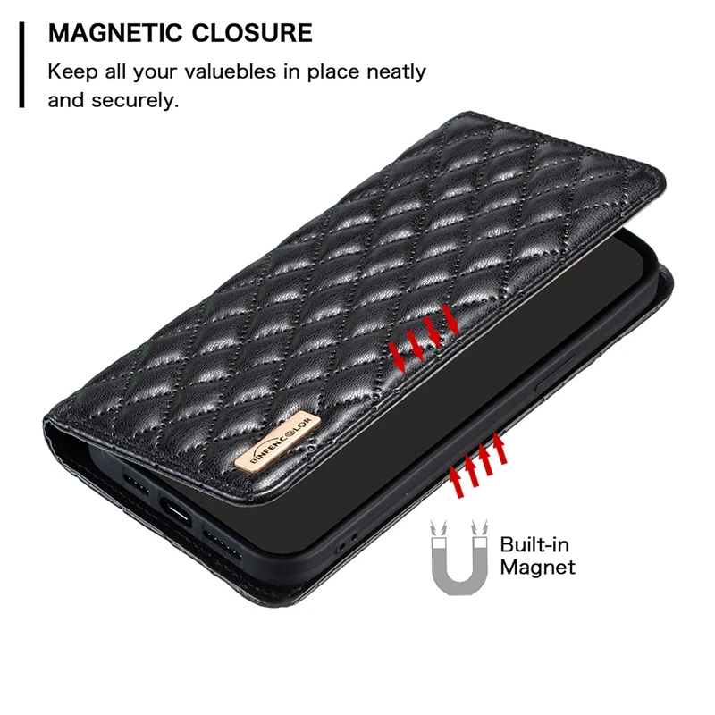 Funda de teléfono con tapa magnética de cuero geométrico de diamante para Xiaomi, 11T, 12T, 12, 13 Pro, 11 Lite, 5G, NE, POCO X3, NFC, X5 Pro, M3, F3, C55 - imagen 5