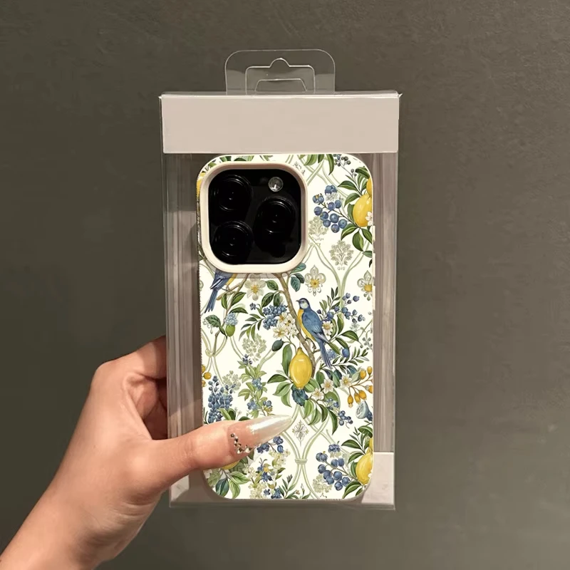Funda de teléfono con diseño de lichi y árboles de limón para iPhone 17 16 15 14 Pro Max Plus 12 11 13 Pro XS Max XR, funda de silicona suave a prueba de golpes - imagen 2