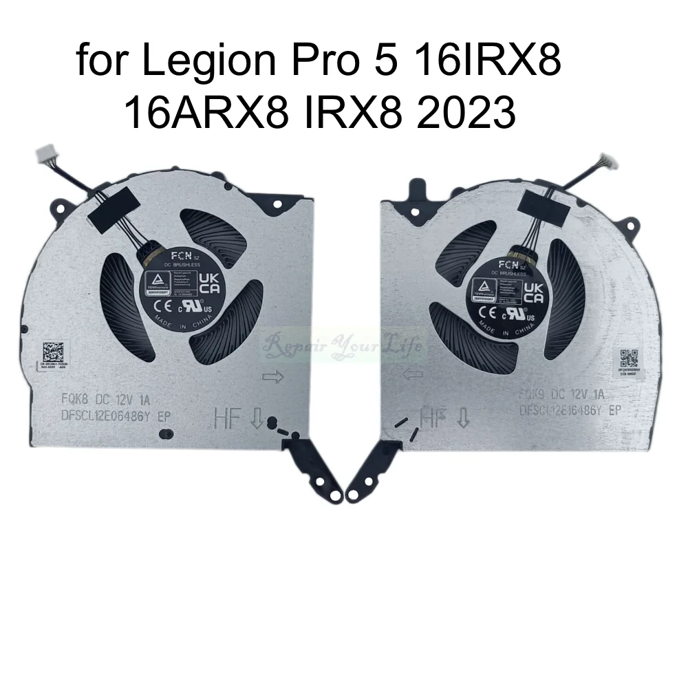 Ventilador de refrigeración para portátil Lenovo Legion Pro 5 16IRX8 16ARX8 82WK 82WM IRX8 ARX8 2023 Notebook CPU GPU ventilador enfriador FQK8 FQK9 DC 12V - imagen 4