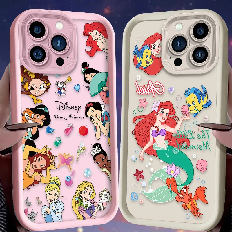 Funda de princesa de Disney para iPhone 16 15 14 13 12 11 Pro Max X XS X S Max XR SE 2020 7 8 Plus iphone16 funda trasera de silicona suave