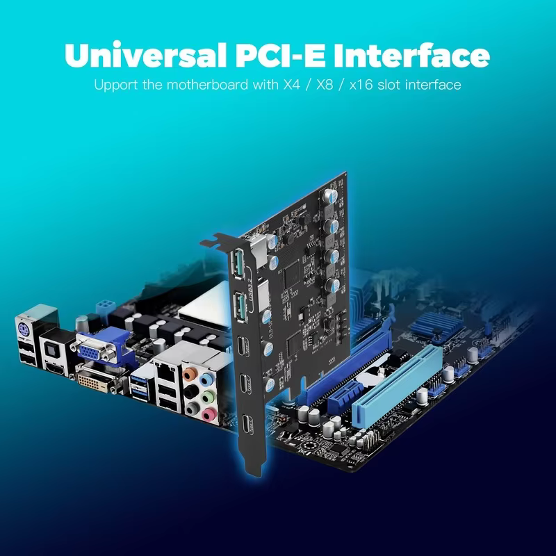 Tarjeta PCI-e USB 3.2 Gen 2x2 - 20 Gbps - 5 Puertos USB-A USB-C - imagen 4