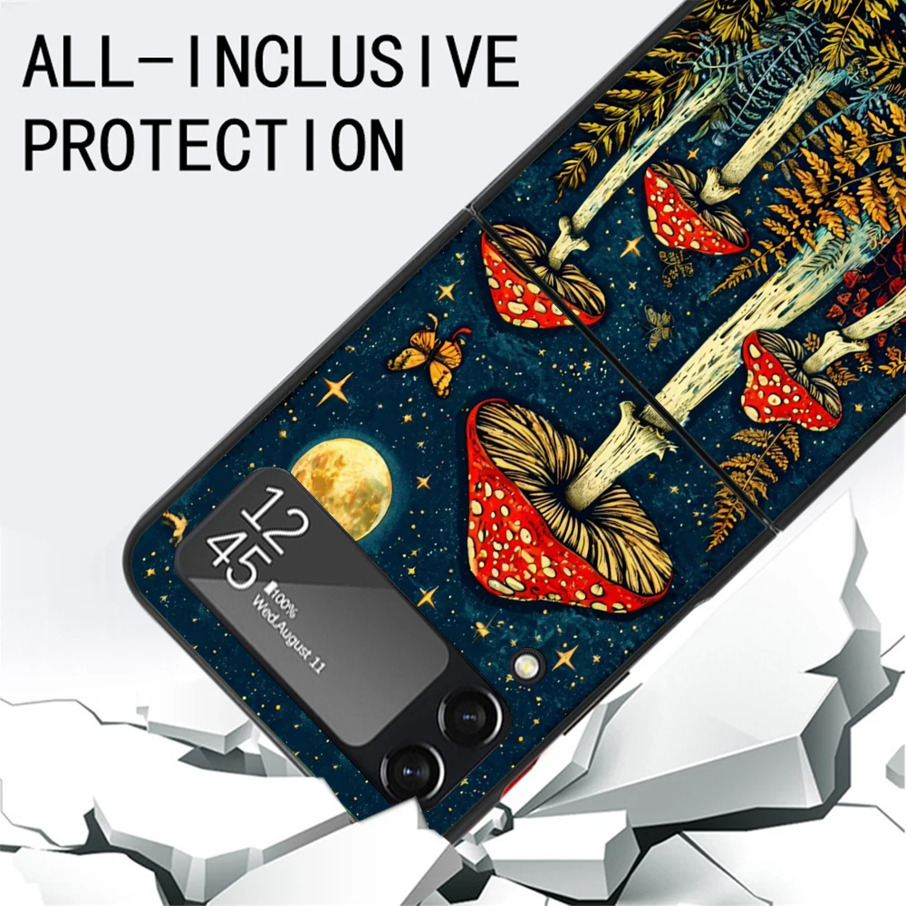 Fundas de teléfono negras con forma de seta colorida para Samsung Z Flip 7 6 5 4 3 Galaxy de lujo ZFlip7 ZFlip6 Flip5 Flip4 Flip3 funda Z Fli - imagen 3