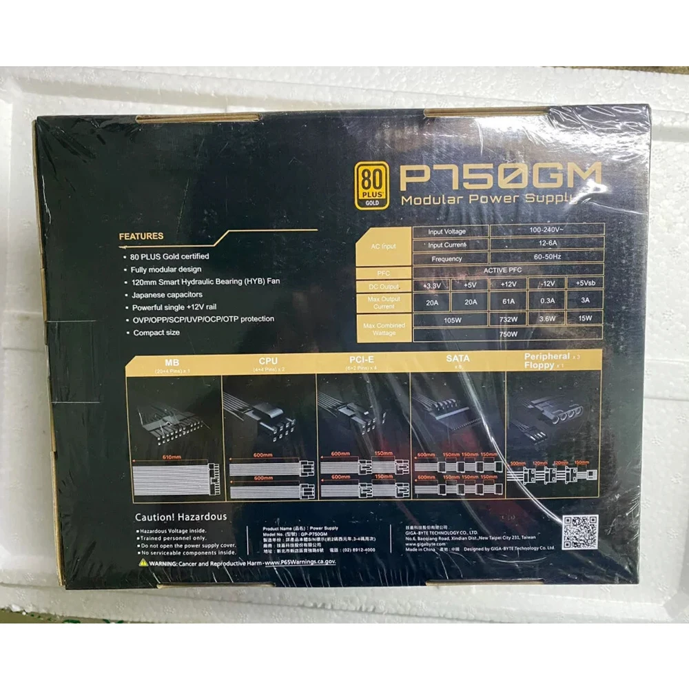 Nuevo GP-P750GM P750GM 750W para Gigabyte 80PLUS Gold ATX 12V fuente de alimentación - imagen 5