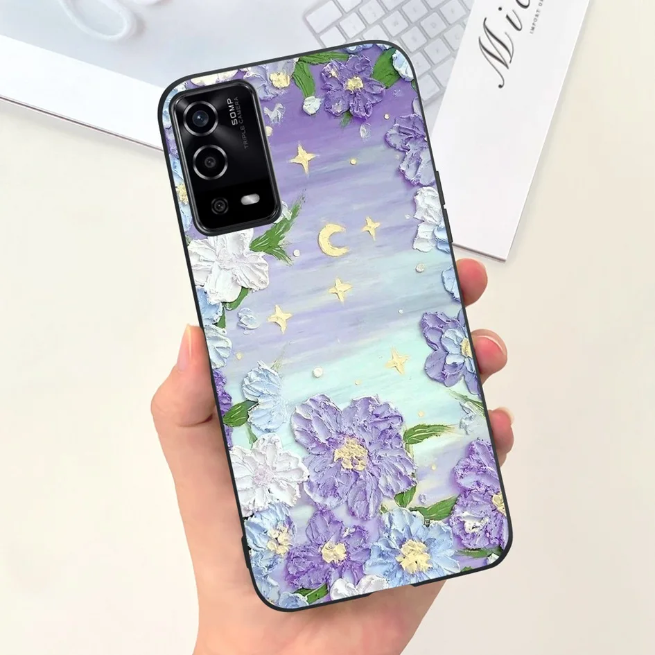 Funda de teléfono de silicona suave para OPPO A55, 4G, 5G, flor, Luna, protección completa, Popular, parachoques para OPPO A55 A 55, CPH2325, OPPOA55 - imagen 5