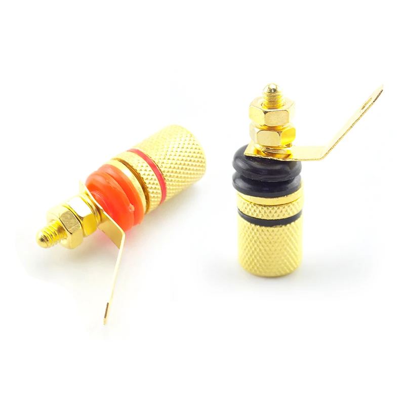 5 pares 5 negro 5 rojo chapado en oro conector Banana aislamiento terminales de sonido altavoz antiimpacto conector de poste de unión de plátano h - imagen 2