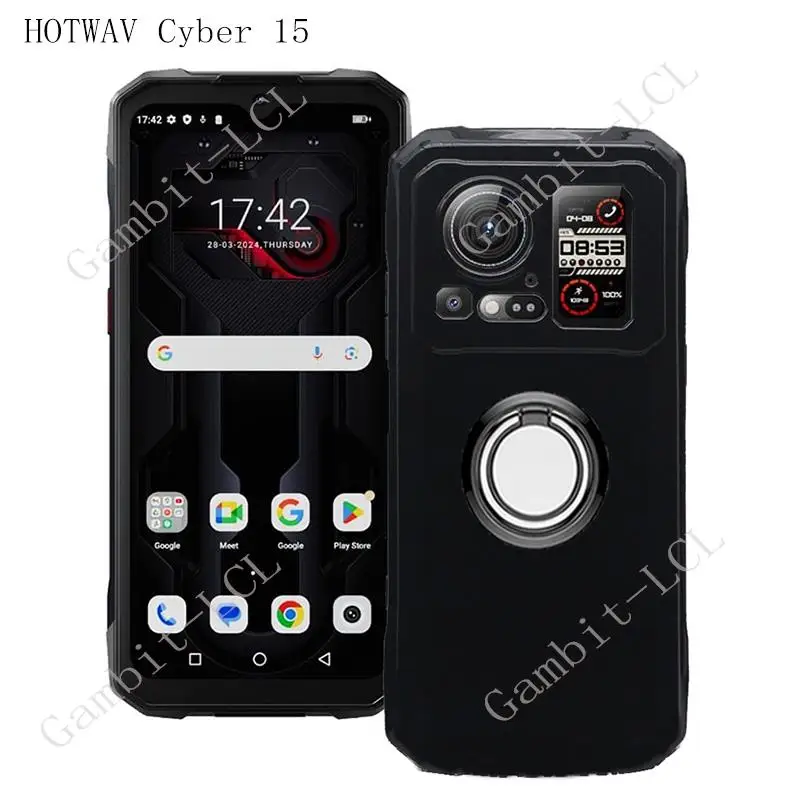 Para HOTWAV Cyber 15 6,6 "2024 Cyber15 HOTWAVCyber15 soporte de anillo trasero funda de teléfono de silicona suave TPU Original a prueba de golpes