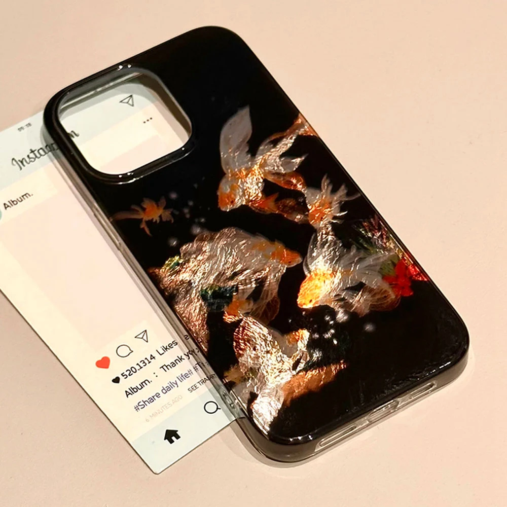 Funda de teléfono con diseño de vórtice degradado de pez dorado para Xiaomi 14T 13T 11 Lite NE Poco X5 M6 X6 X7 X3 Pro NFC C65 C61 M5S, funda de lujo - imagen 5