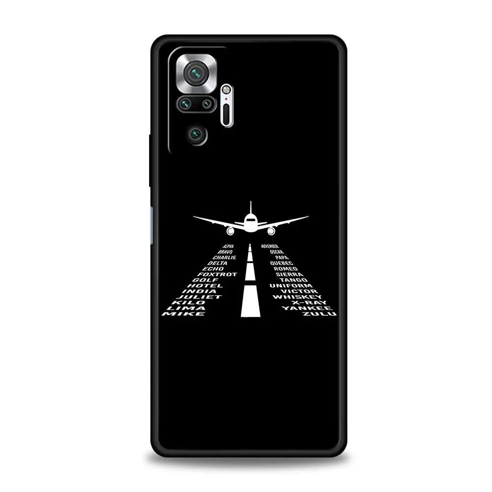 Funda de teléfono para Xiaomi Redmi Note 14 13 12 5G 11 10 Pro Plus 4G 9S 9 14C 13C 12C 10C 9C 9A funda suave patrón de avión Premium - imagen 3