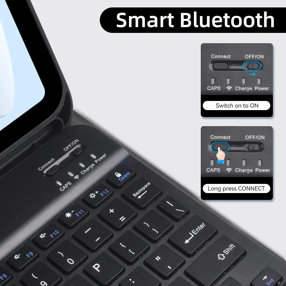 Funda para teclado de tableta para iPad Pro 11 Air 11 13 M2 M3 Air 4 5 10,9 10th 11th A16 7/8/ 9th 10,2 Pro 12,9 11 13 M5 protectora - imagen 5